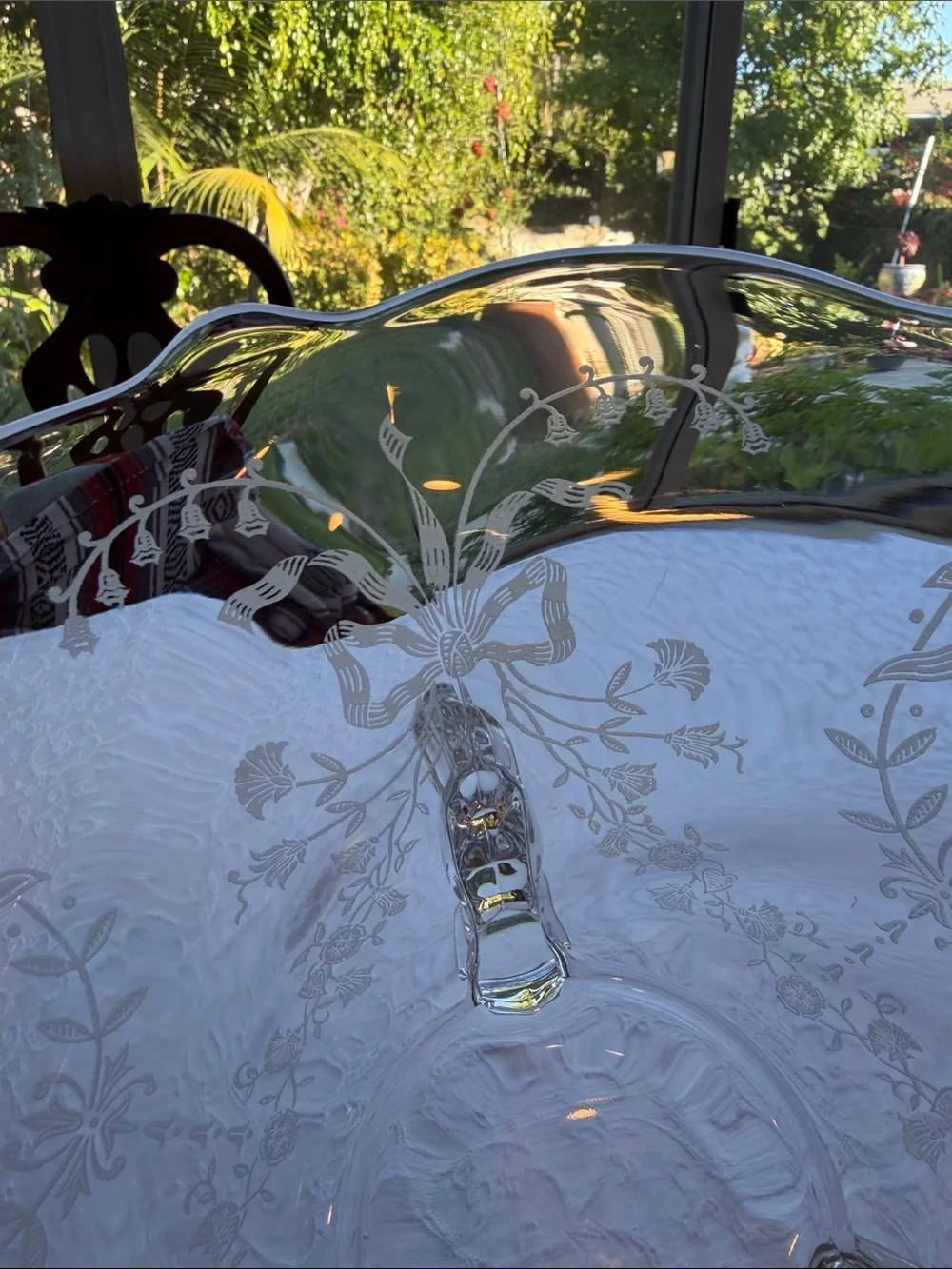 Rare Heisey Orchid Three Toed Seahorse Bowl Etched Glass USA